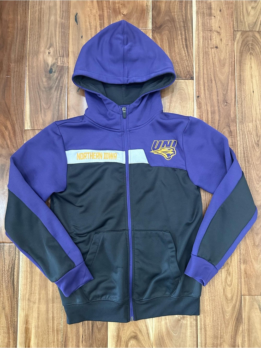 UNI Northern Iowa Purple & Black Kids Full-Zip Hoodie
